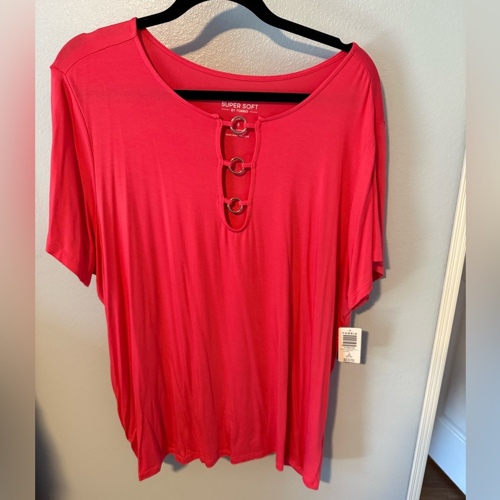Torrid Super Soft Pink Top with Ring Detail